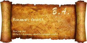 Bauman Anett névjegykártya
